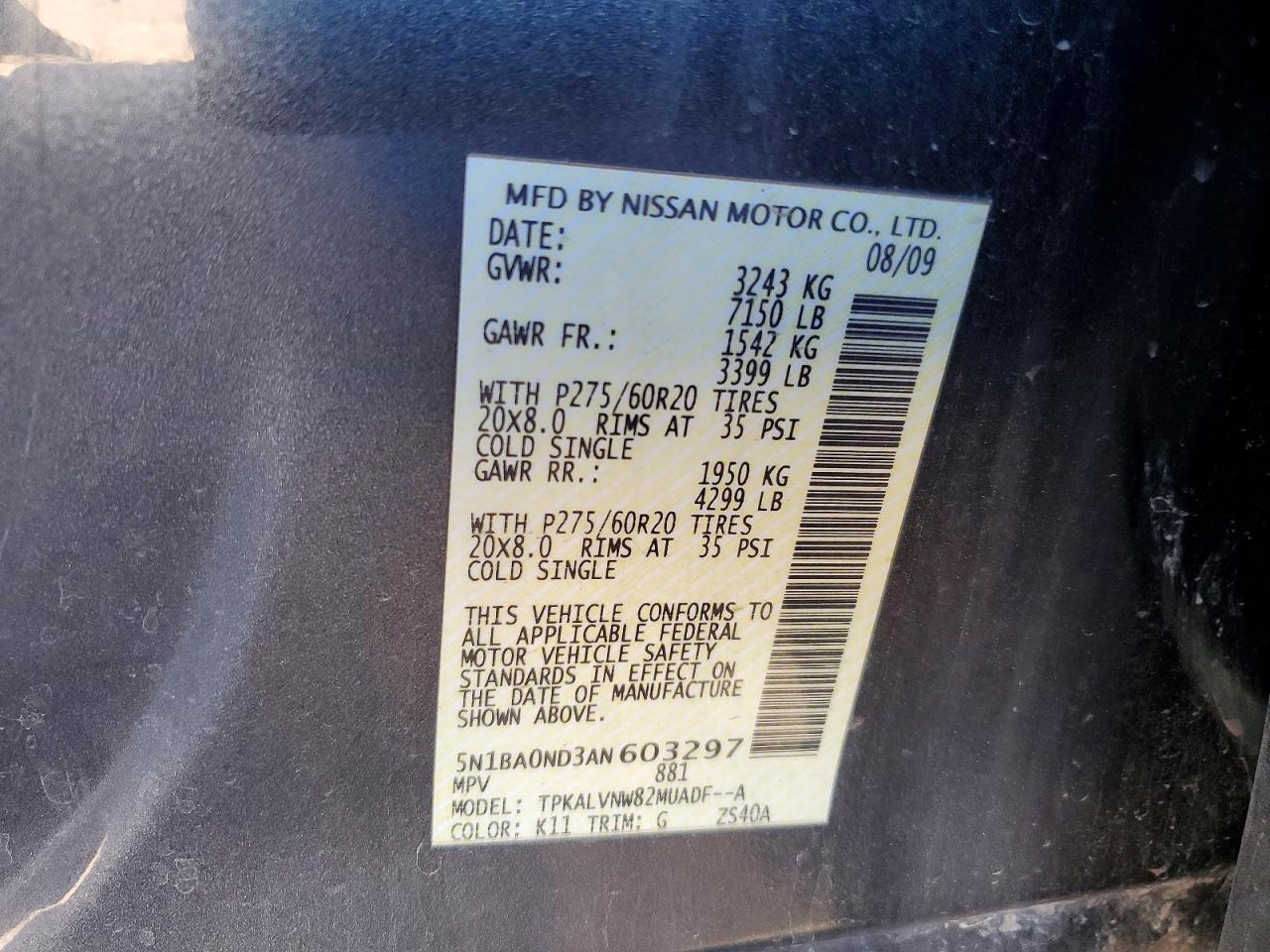 2010 NISSAN ARMADA SE photo 13