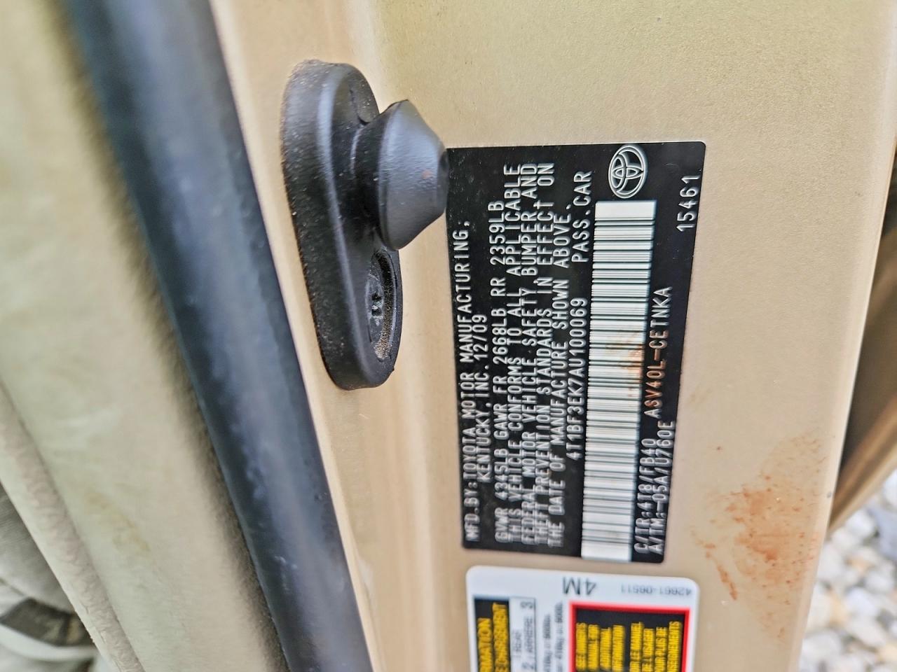 2010 TOYOTA CAMRY BASE photo 12