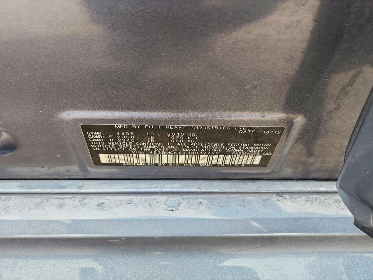 2013 SUBARU LEGACY 2.5I LIMITED photo 12