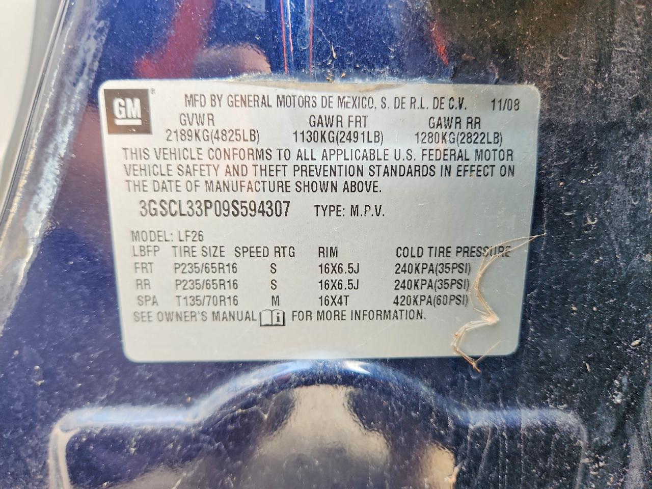 2009 SATURN VUE XE photo 12