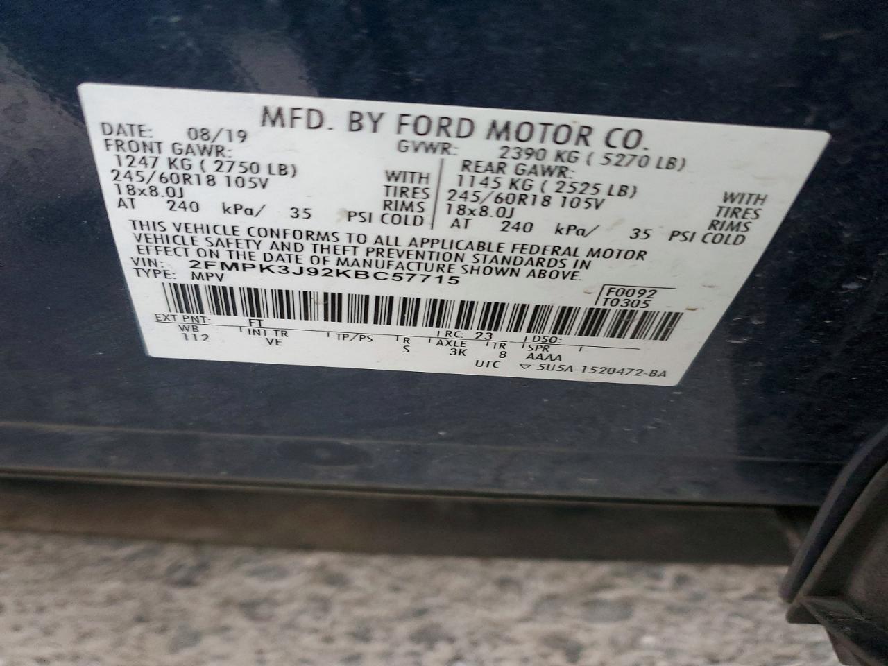 2019 FORD EDGE SEL photo 14