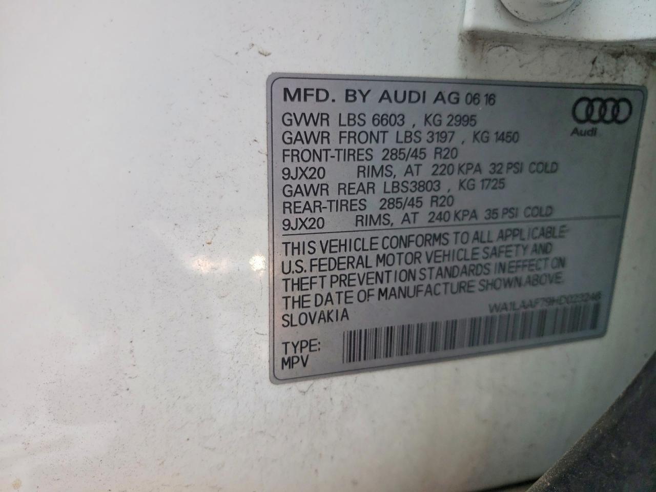 2017 AUDI Q7 PREMIUM PLUS photo 13