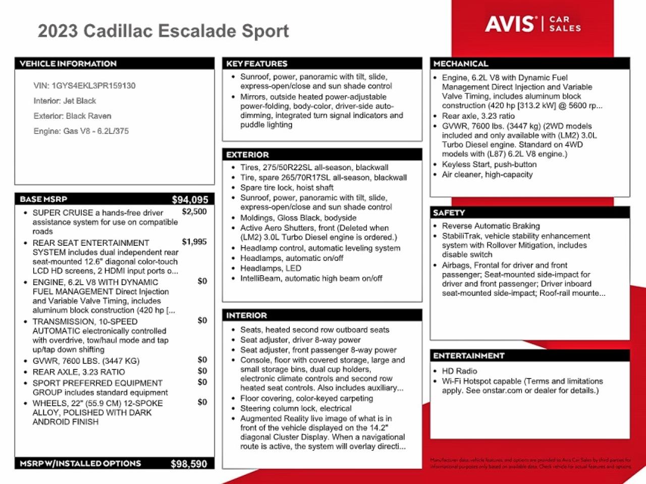 2023 CADILLAC ESCALADE SPORT photo 13