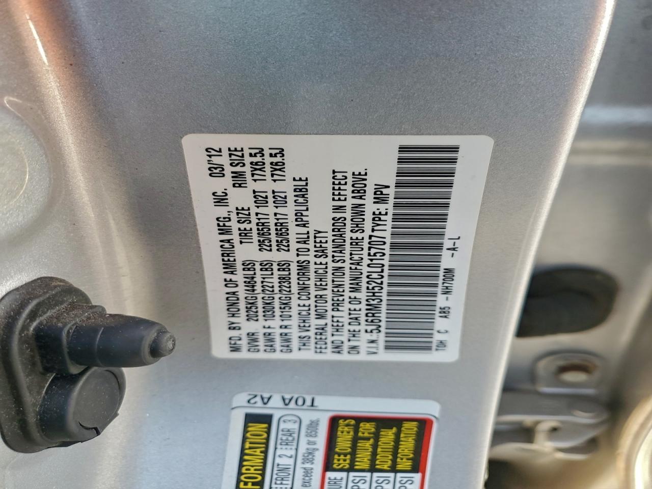2012 HONDA CR-V EX photo 12