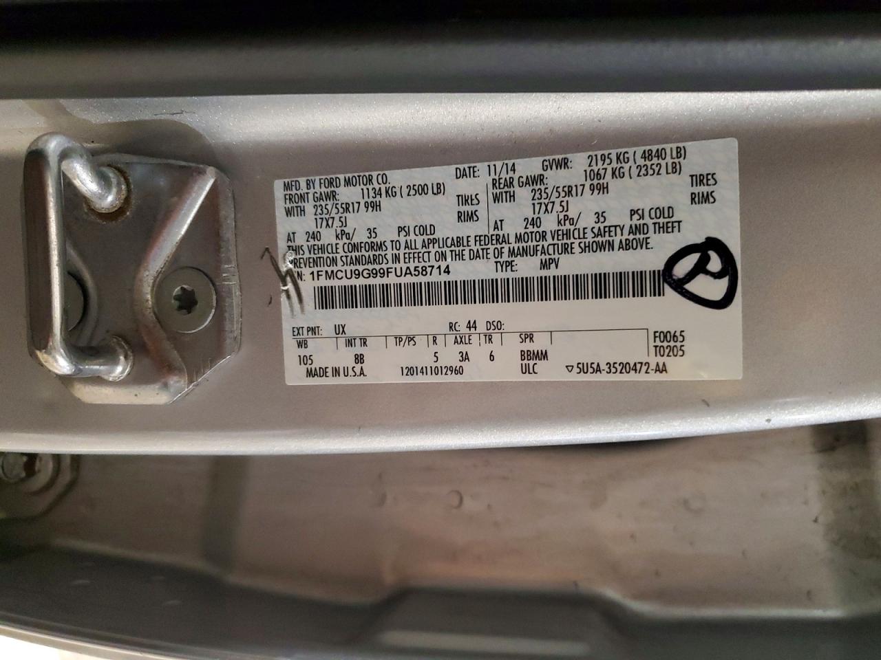 2015 FORD ESCAPE SE photo 14