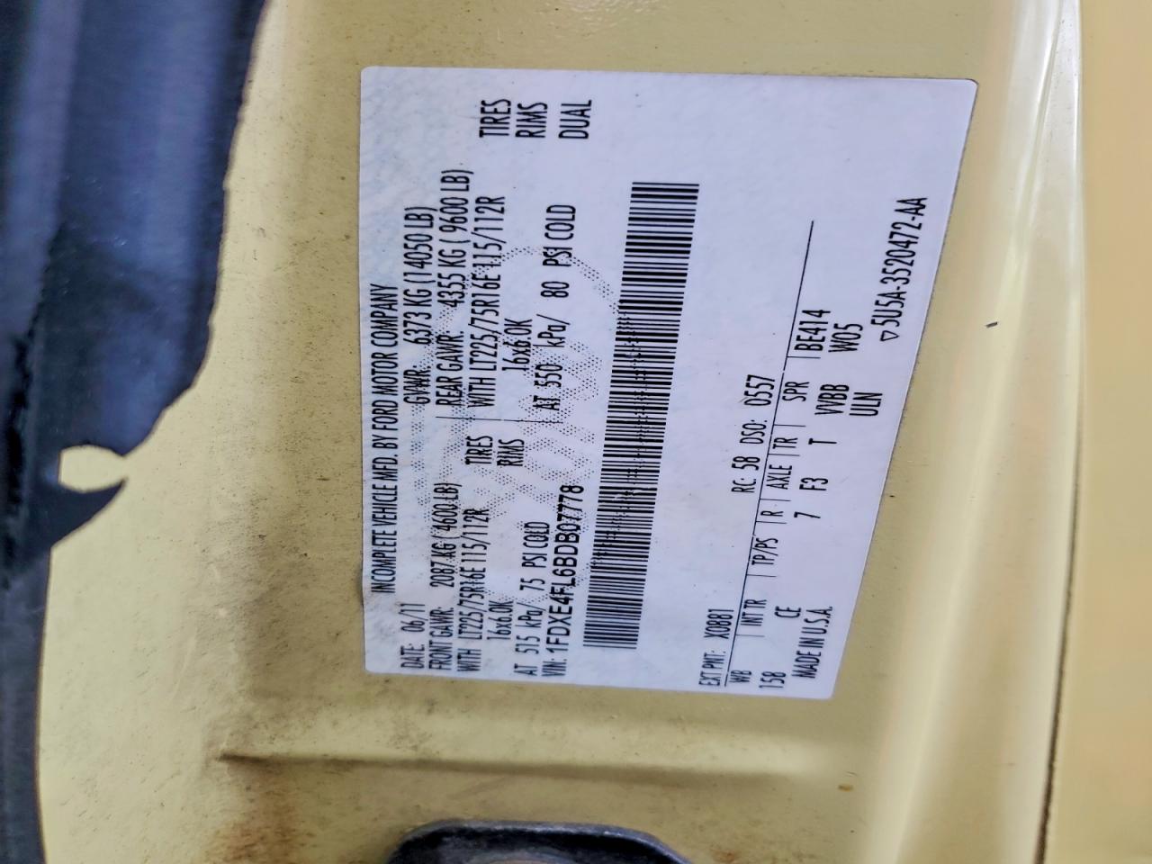 2011 FORD ECONOLINE E450 SUPER DUTY CUTAWAY VAN photo 13