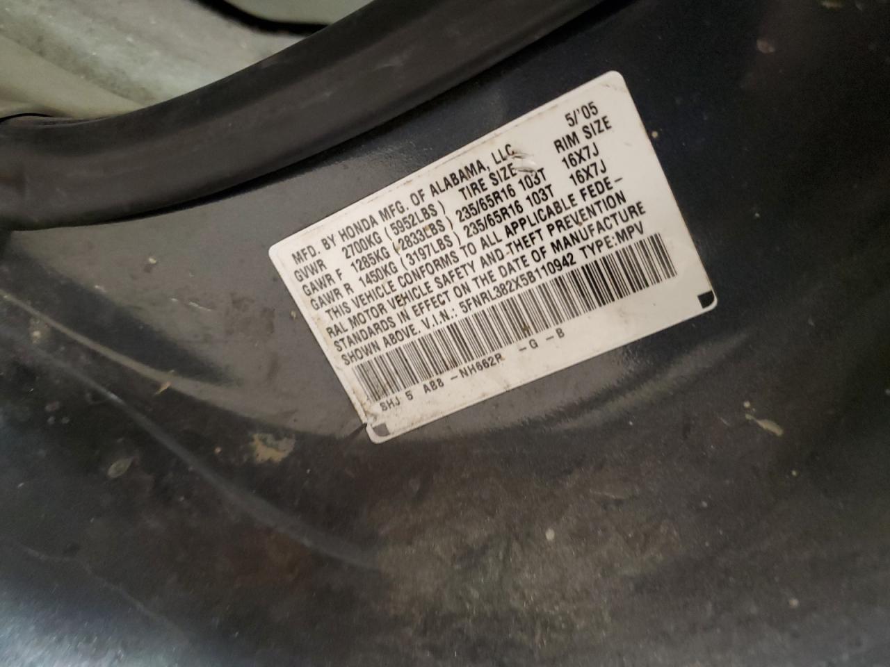 2005 HONDA ODYSSEY LX photo 14