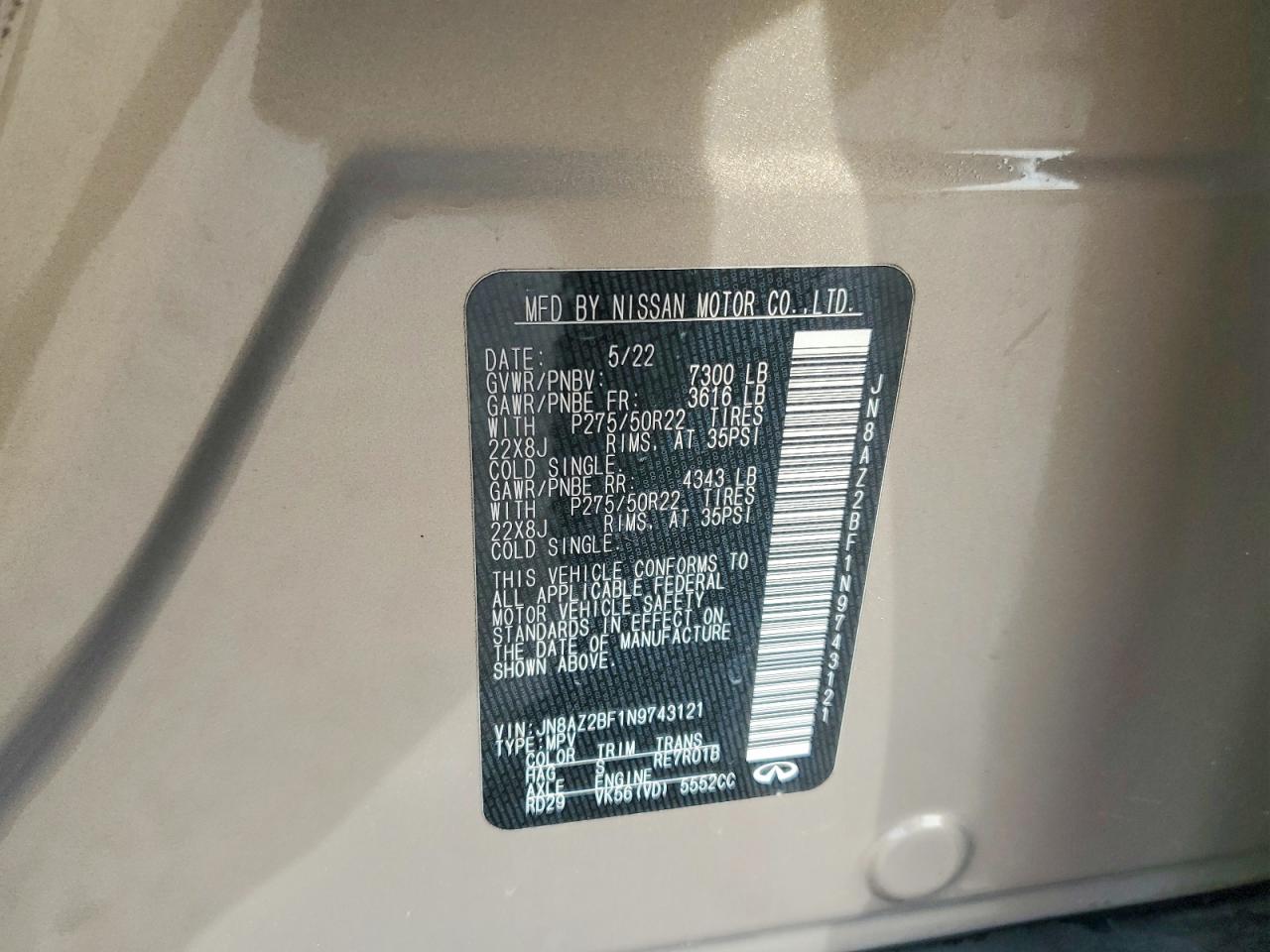 2022 INFINITI QX80 SENSORY photo 13