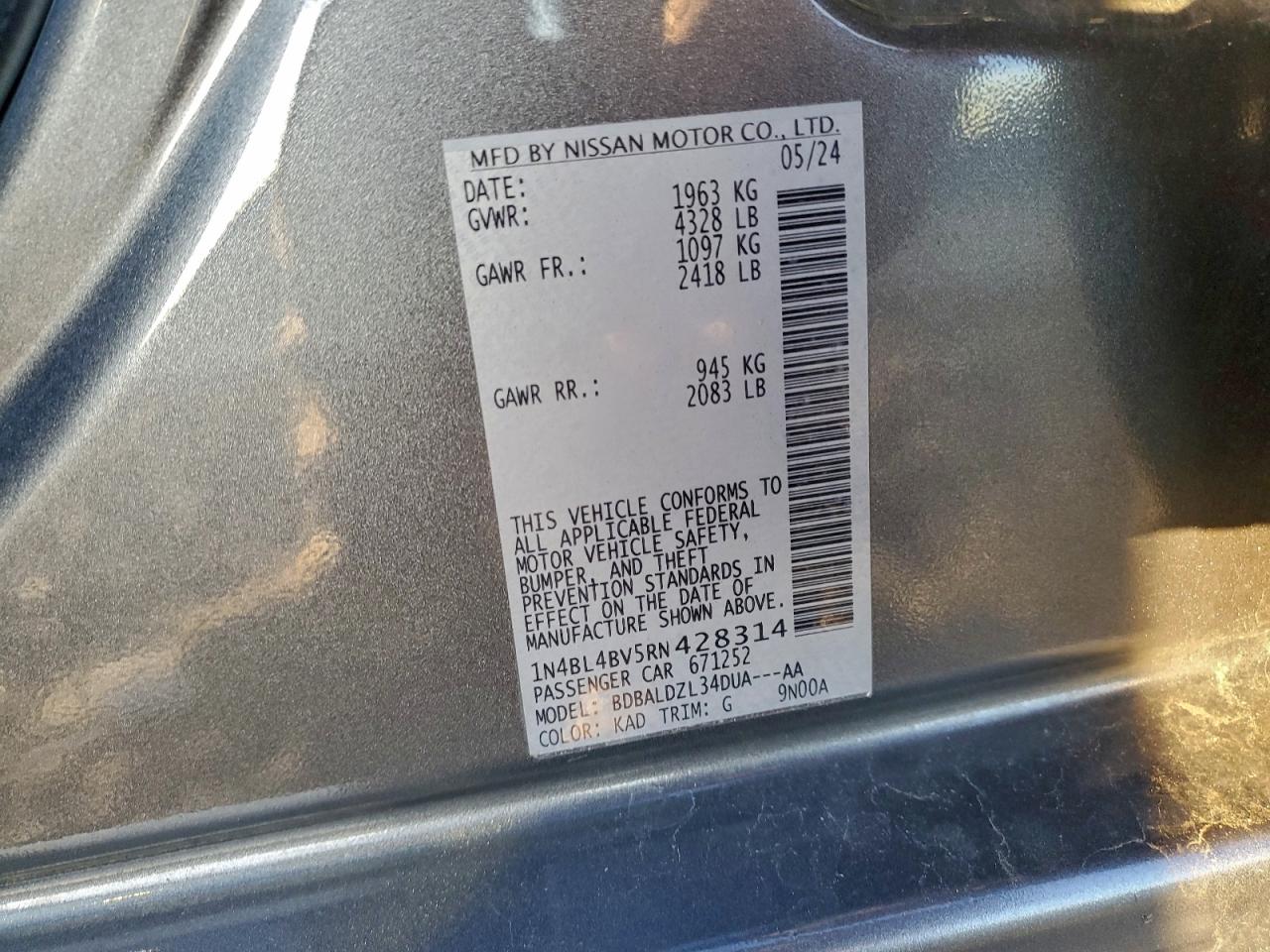 2024 NISSAN ALTIMA S photo 12