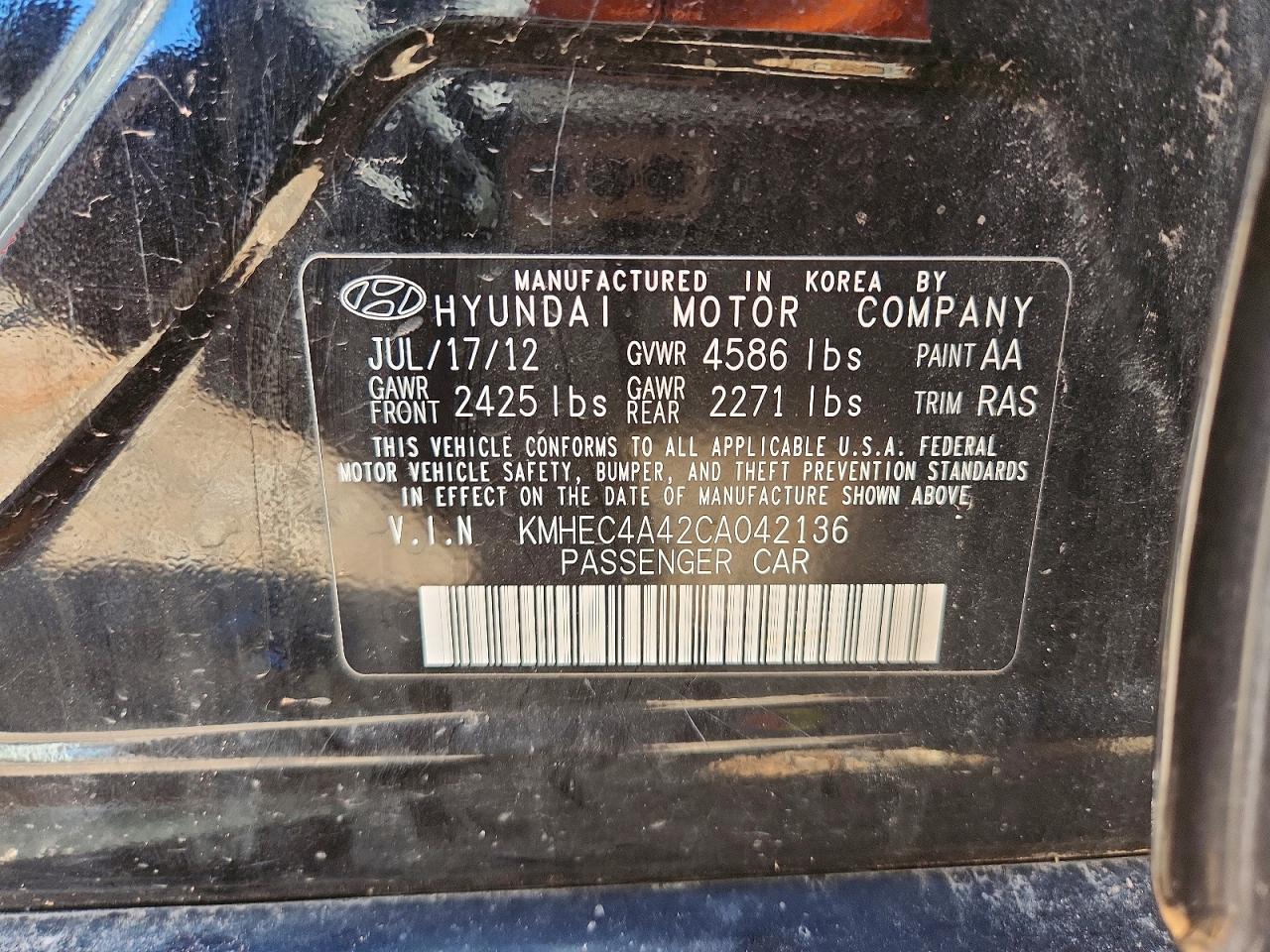 2012 HYUNDAI SONATA HYBRID photo 12