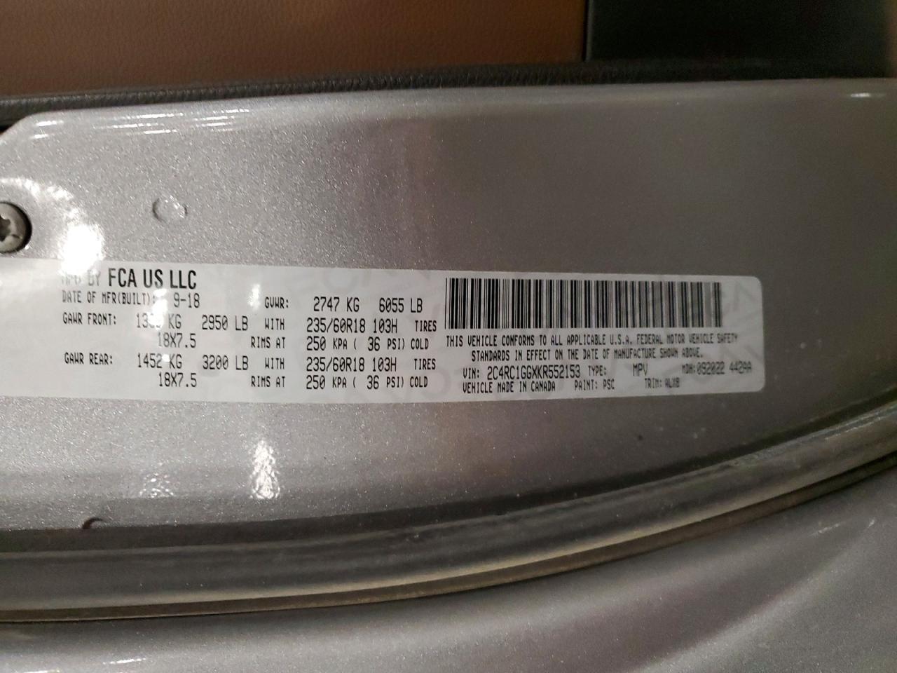 2019 CHRYSLER PACIFICA LIMITED photo 13