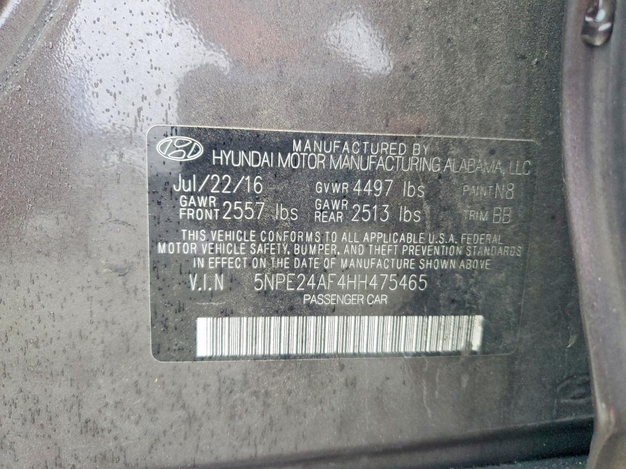 2017 HYUNDAI SONATA SE photo 12