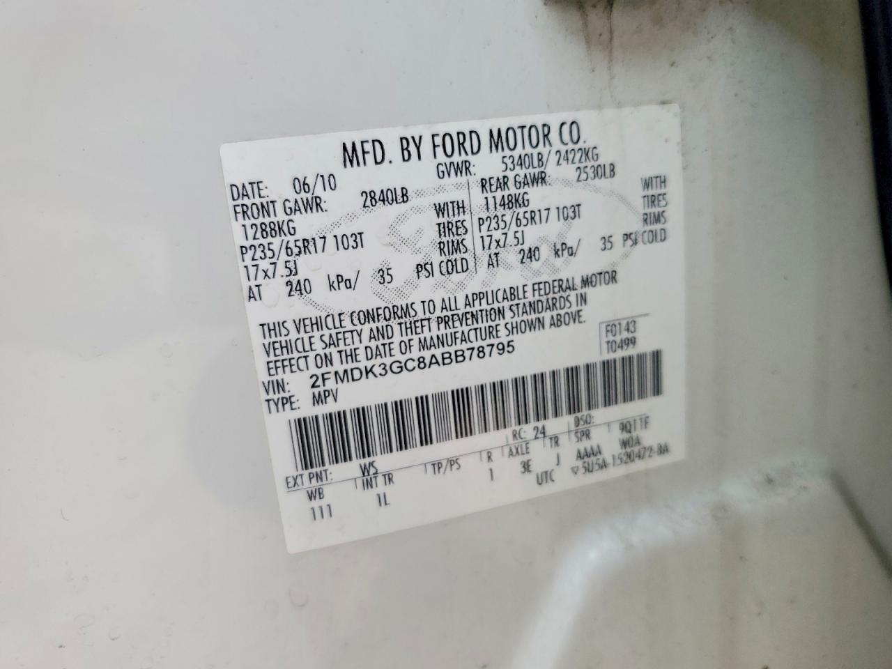 2010 FORD EDGE SE photo 12