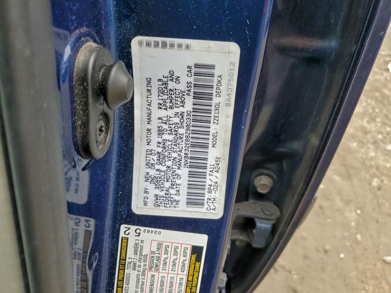 2008 TOYOTA COROLLA CE photo 12