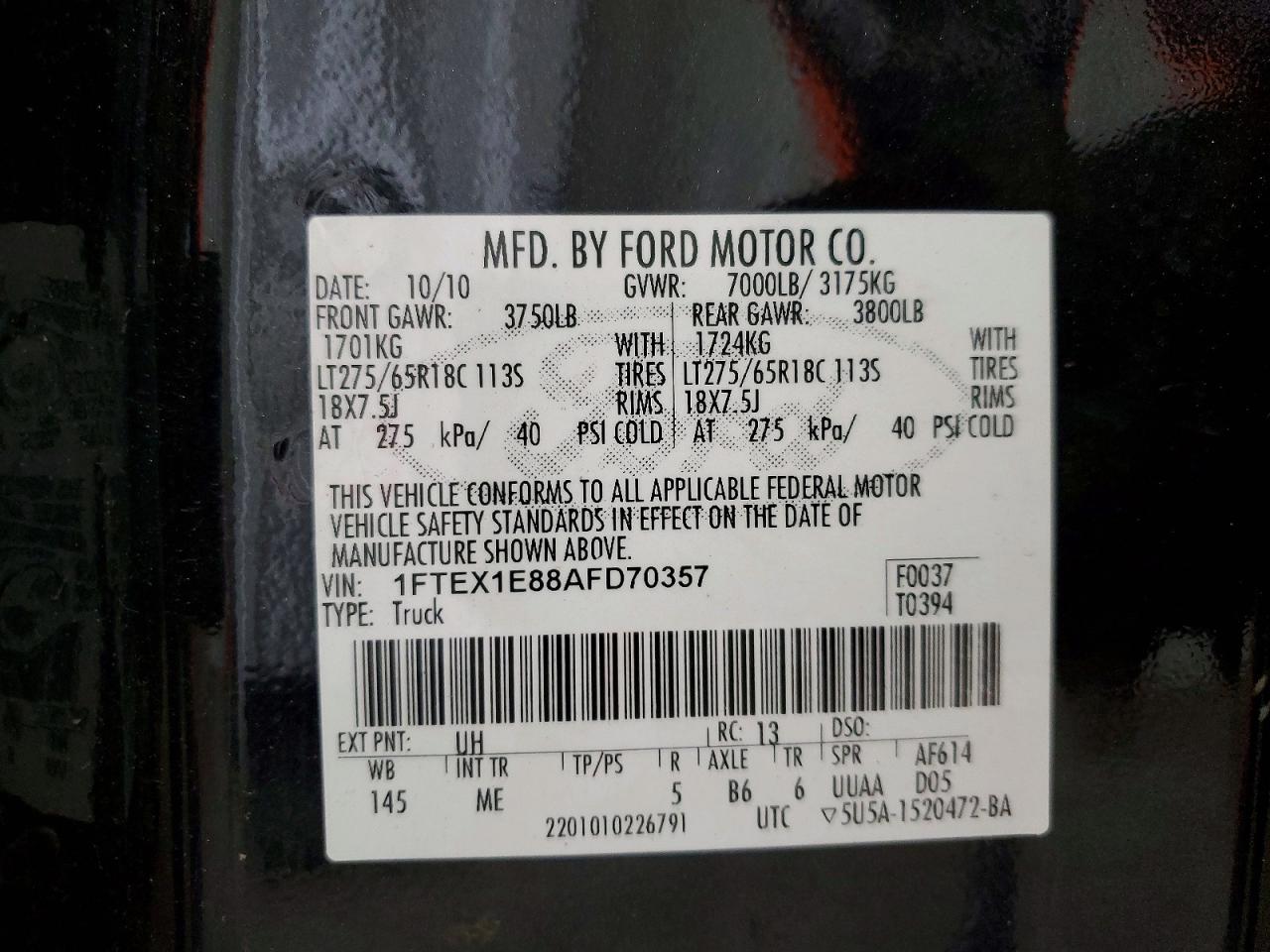 2010 FORD F150 SUPER CAB photo 12