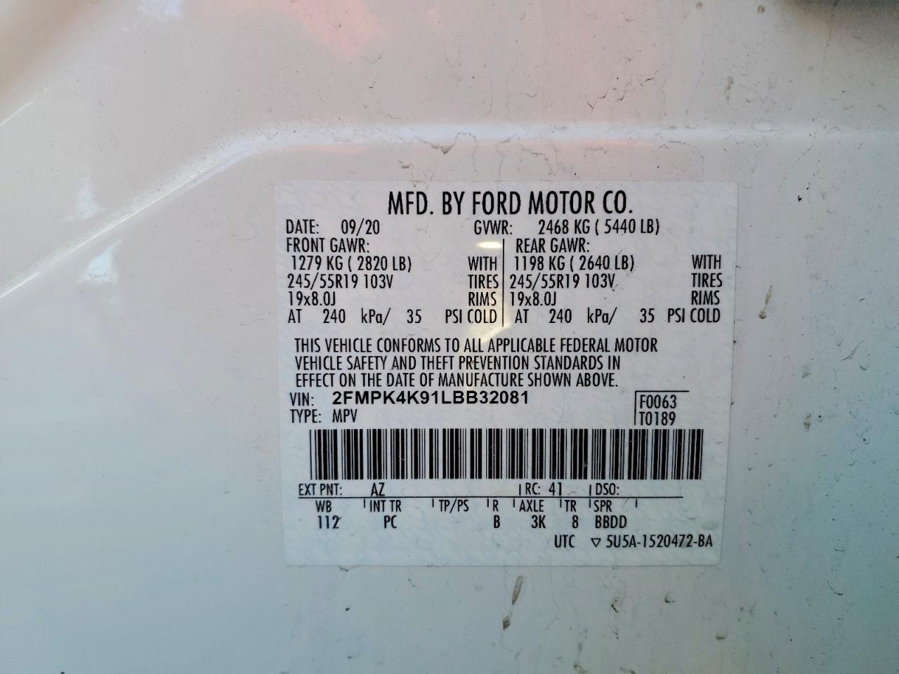 2020 FORD EDGE TITANIUM photo 13