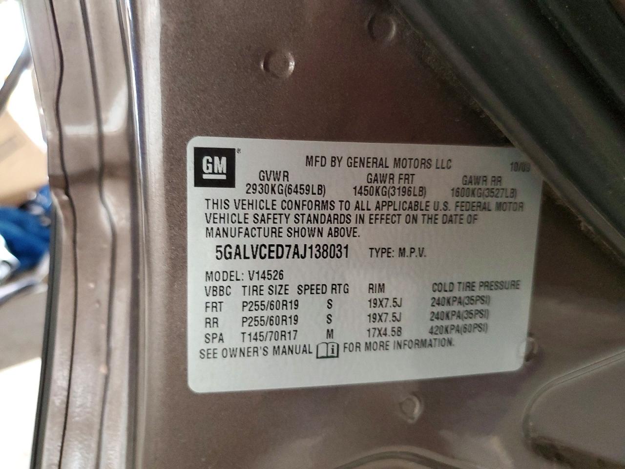 2010 BUICK ENCLAVE CXL photo 12