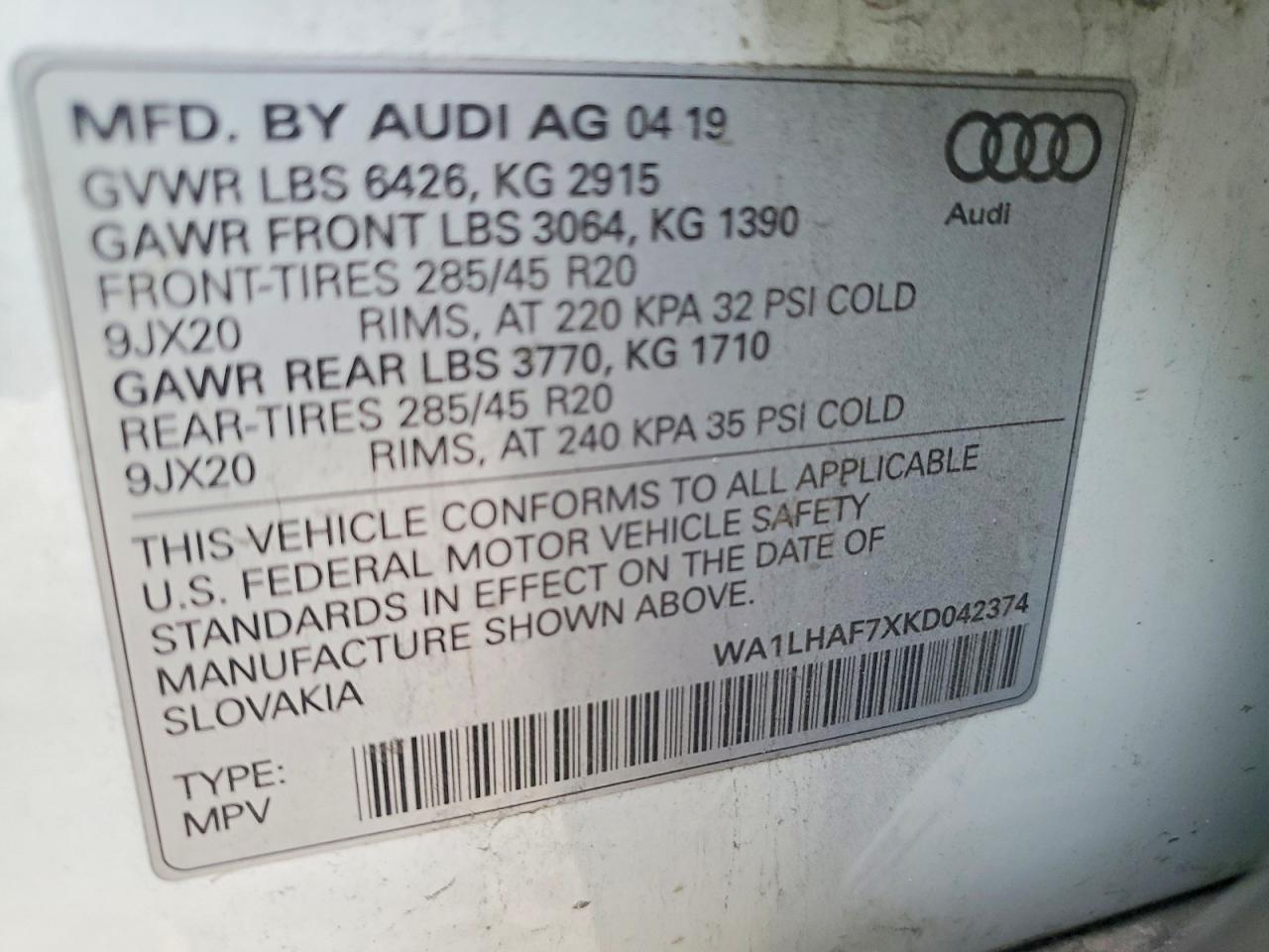 2019 AUDI Q7 PREMIUM PLUS photo 13