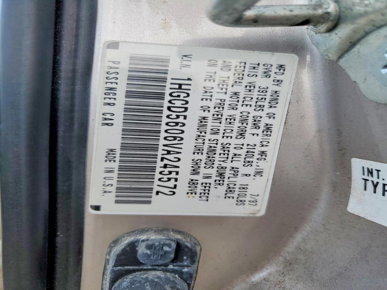 1997 HONDA ACCORD SE photo 12