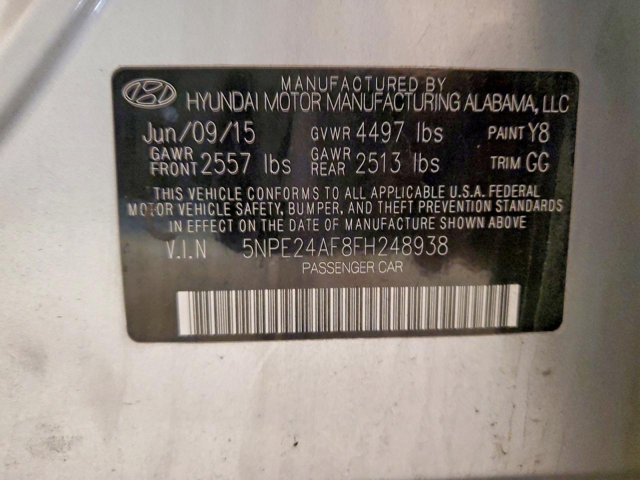 2015 HYUNDAI SONATA SE photo 12
