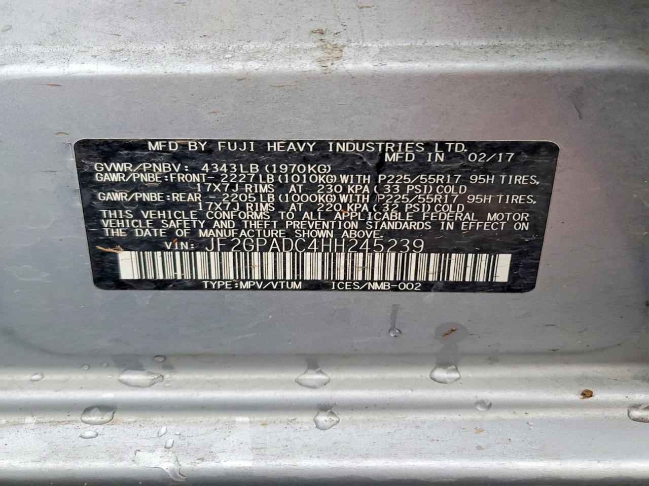 2017 SUBARU CROSSTREK PREMIUM photo 13