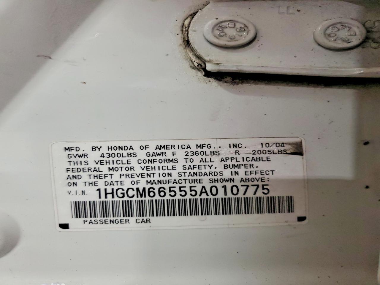 2005 HONDA ACCORD EX photo 12