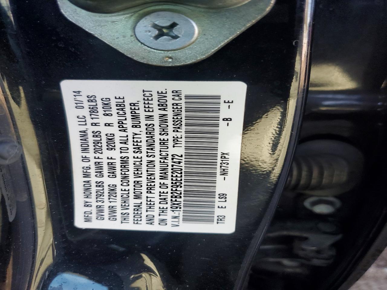 2014 HONDA CIVIC EXL photo 12