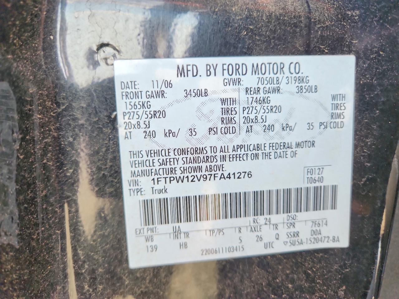 2007 FORD F150 SUPERCREW photo 12