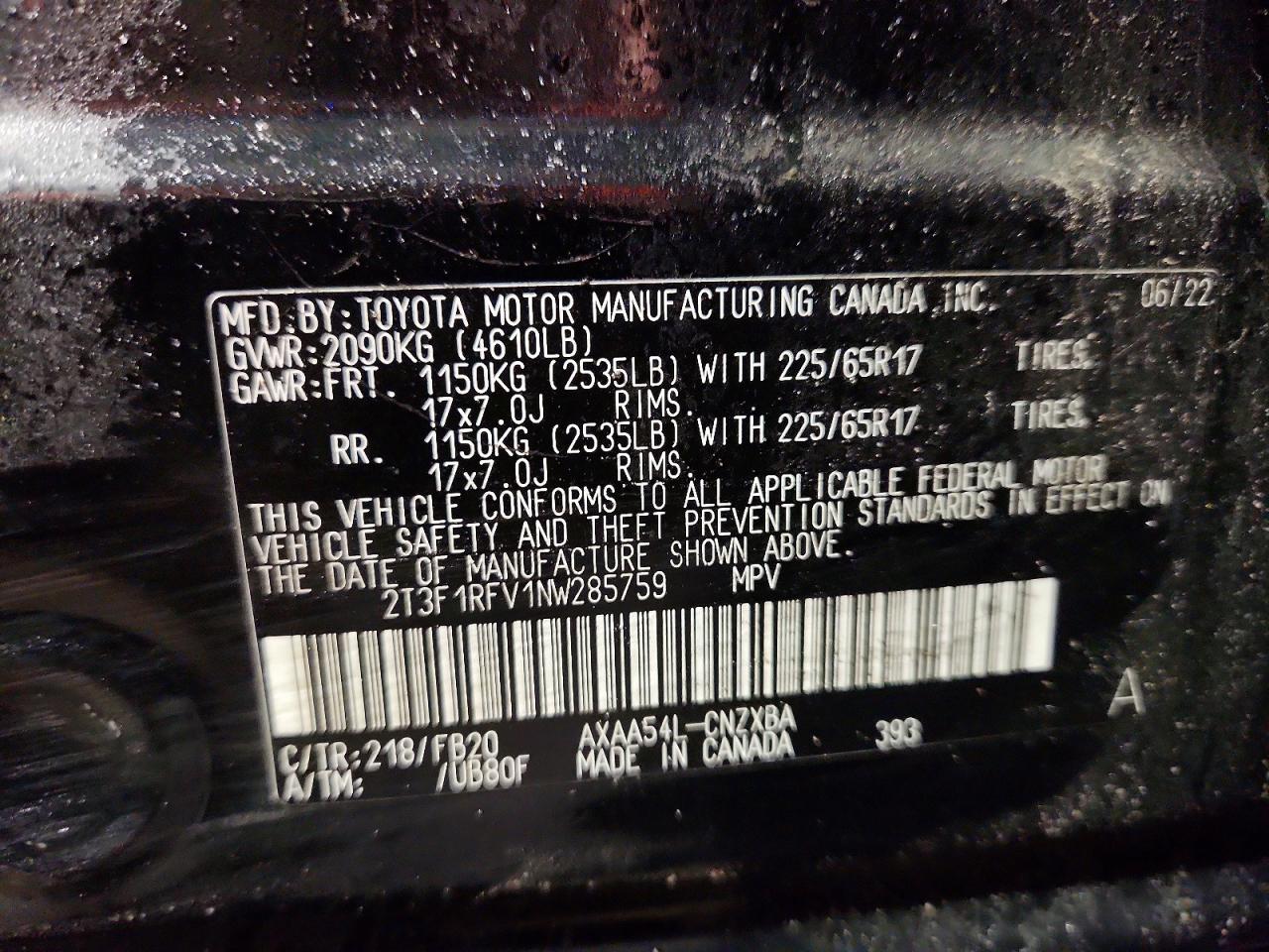 2022 TOYOTA RAV4 LE photo 13