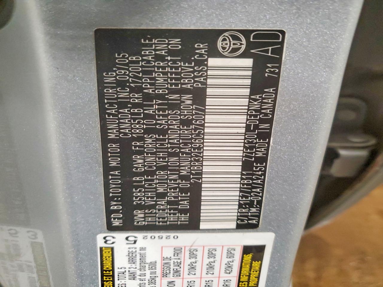 2006 TOYOTA COROLLA CE photo 13