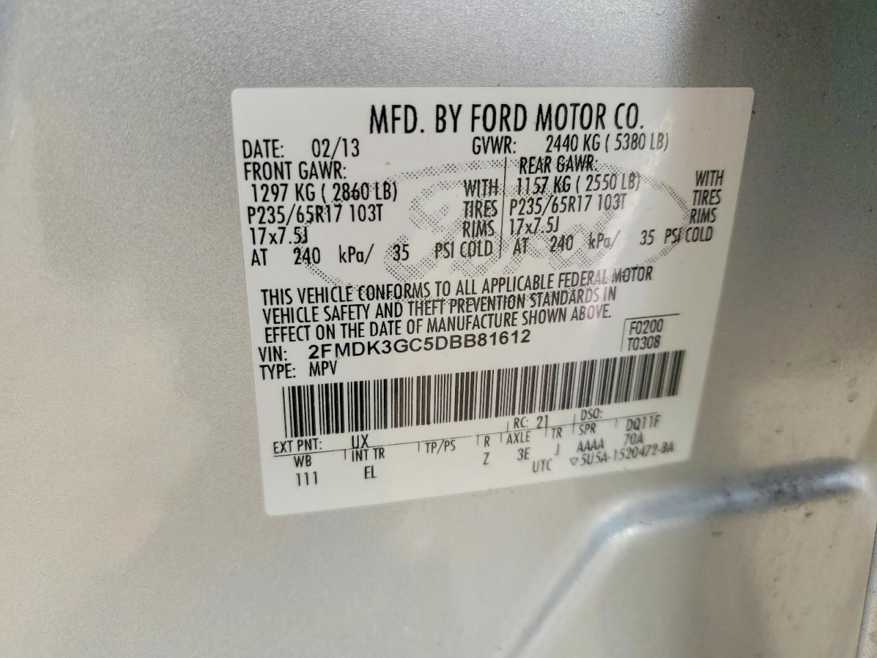 2013 FORD EDGE SE photo 13