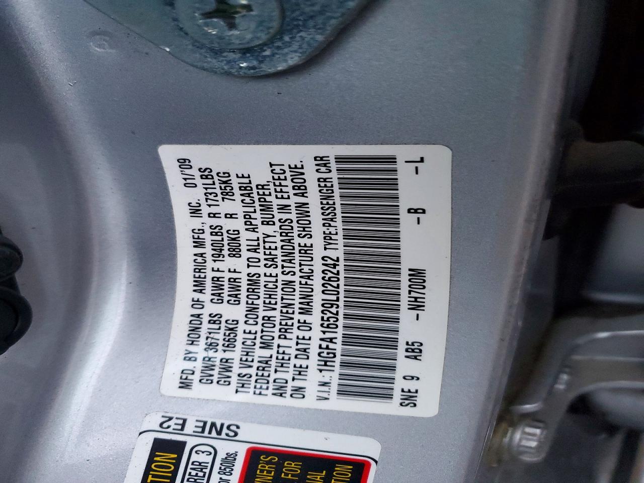2009 HONDA CIVIC LX photo 12