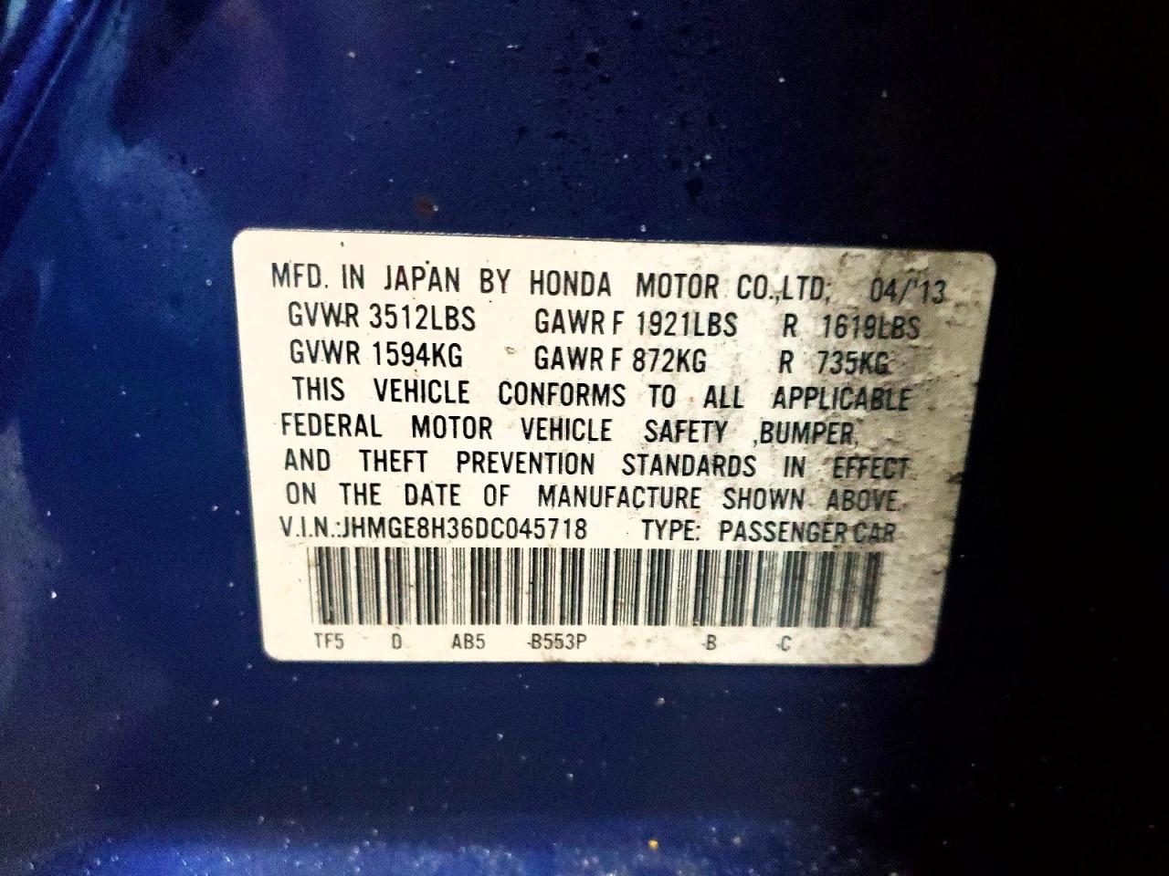 2013 HONDA FIT photo 12