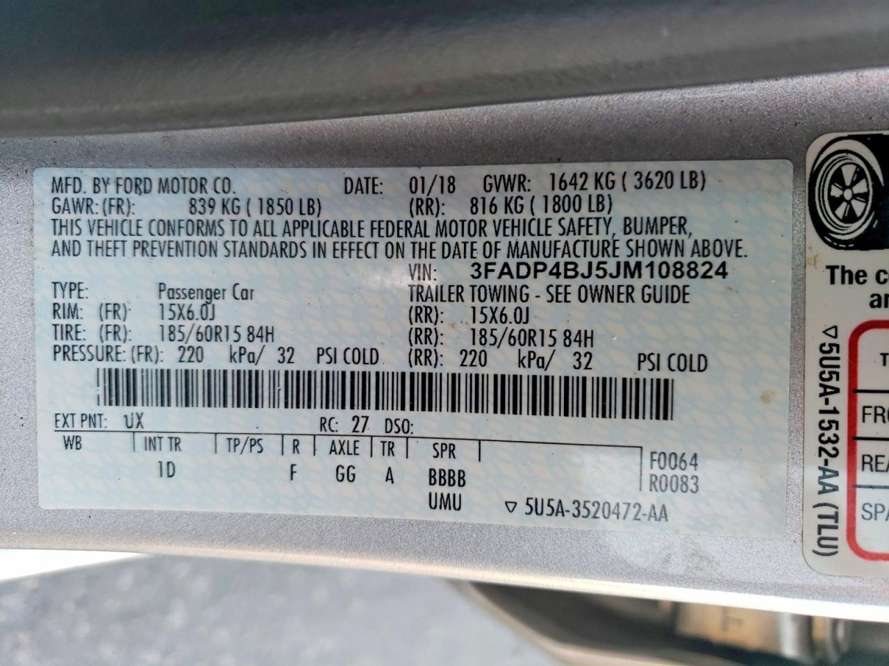 2018 FORD FIESTA SE photo 12