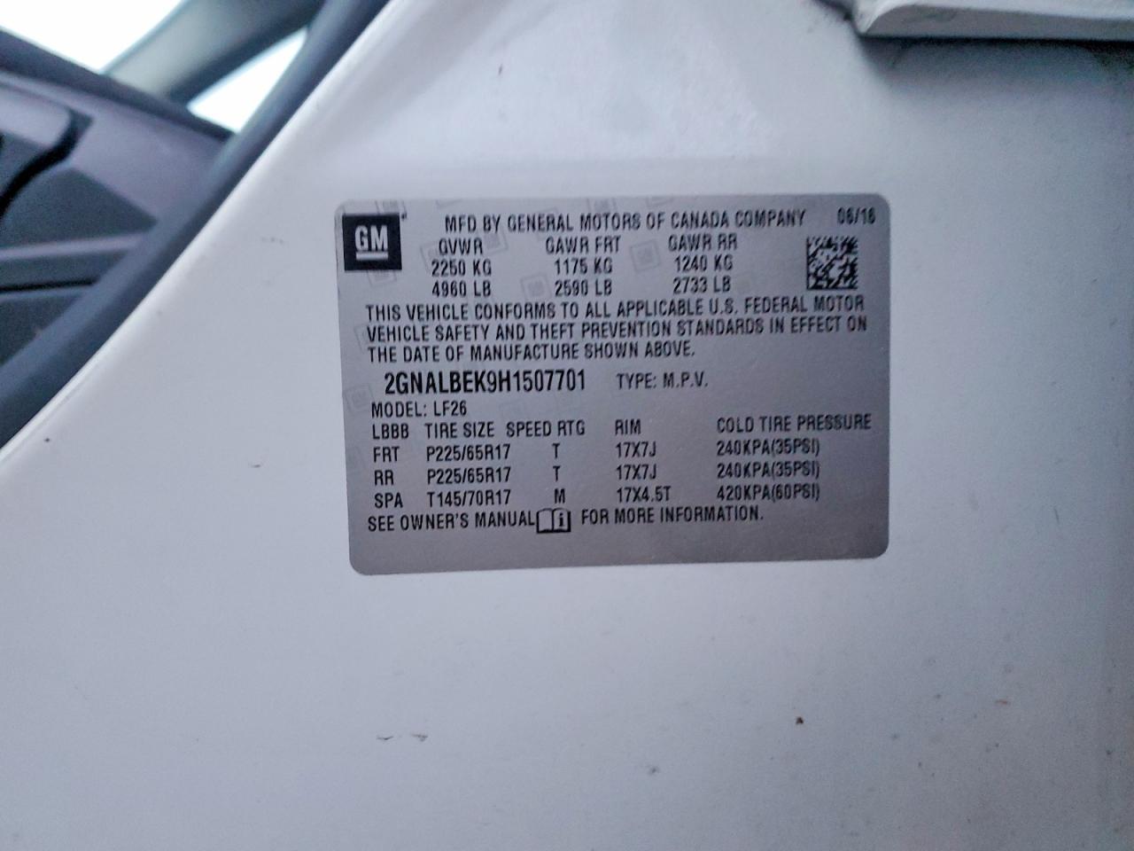 2017 CHEVROLET EQUINOX LS photo 12