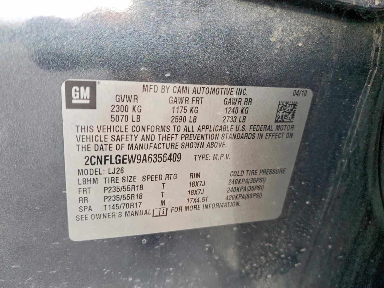 2010 CHEVROLET EQUINOX LTZ photo 13
