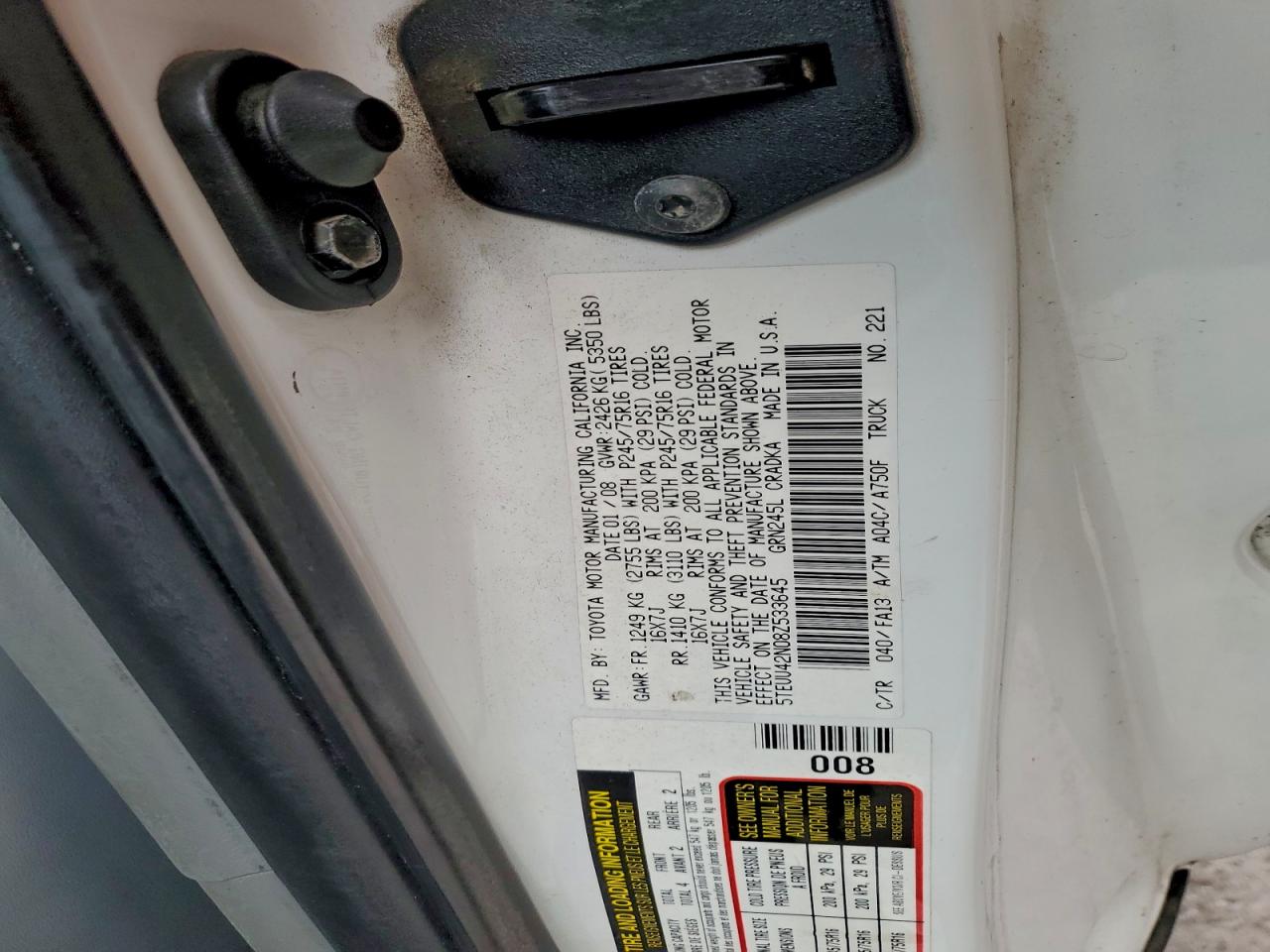 2008 TOYOTA TACOMA ACCESS CAB photo 12