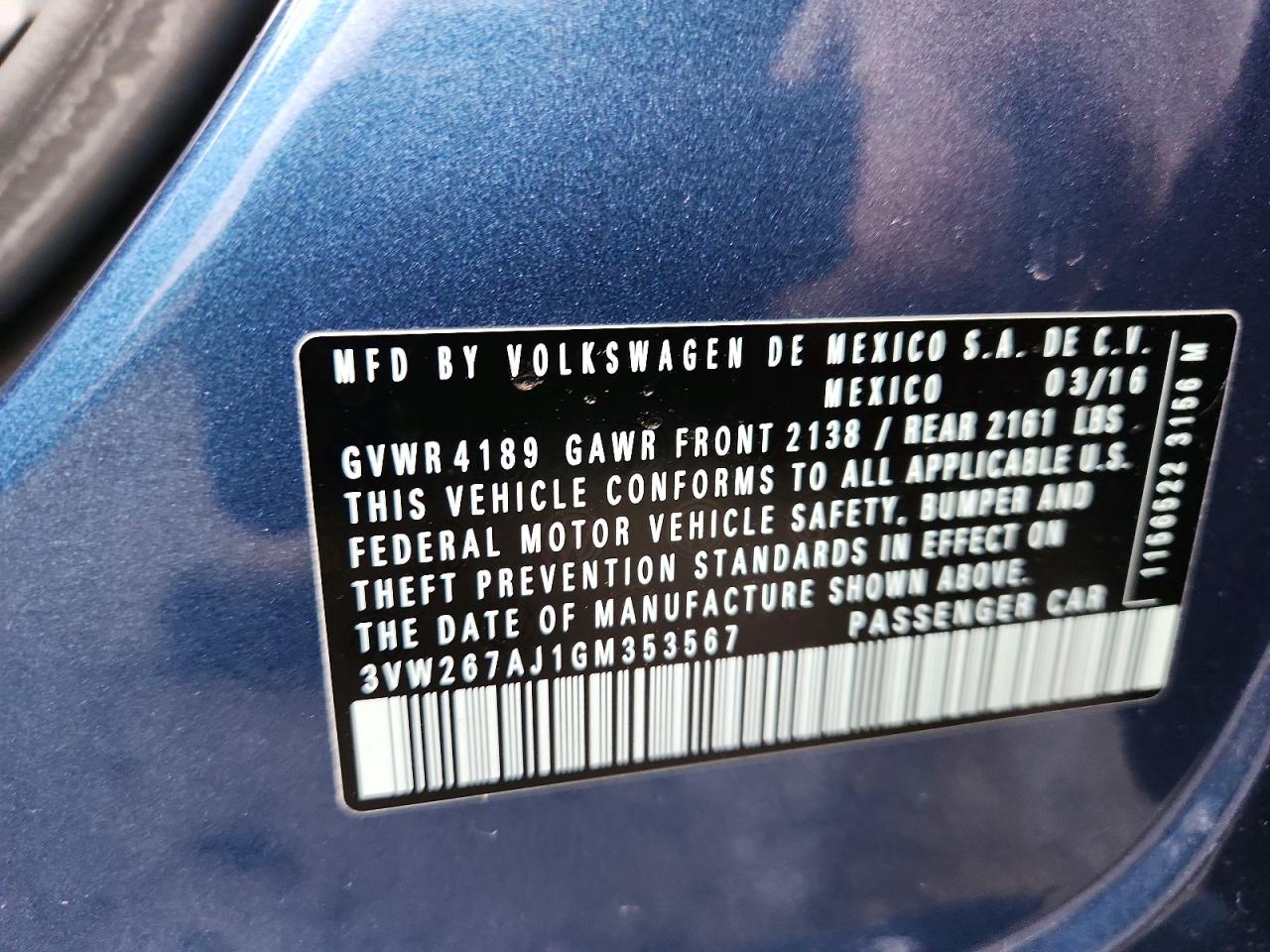 2016 VOLKSWAGEN JETTA S photo 23