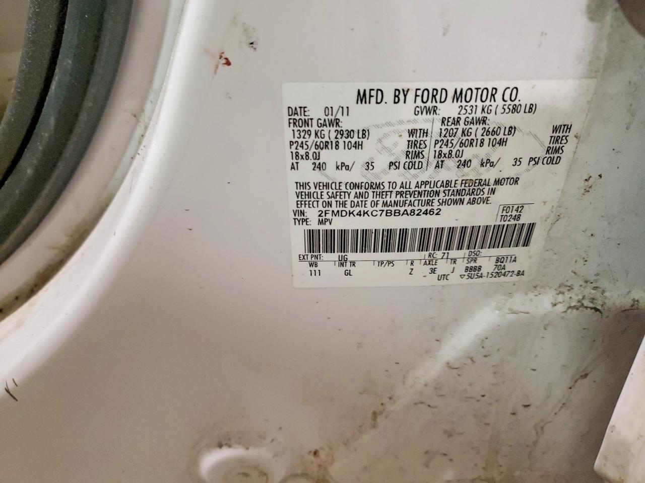 2011 FORD EDGE LIMITED photo 13