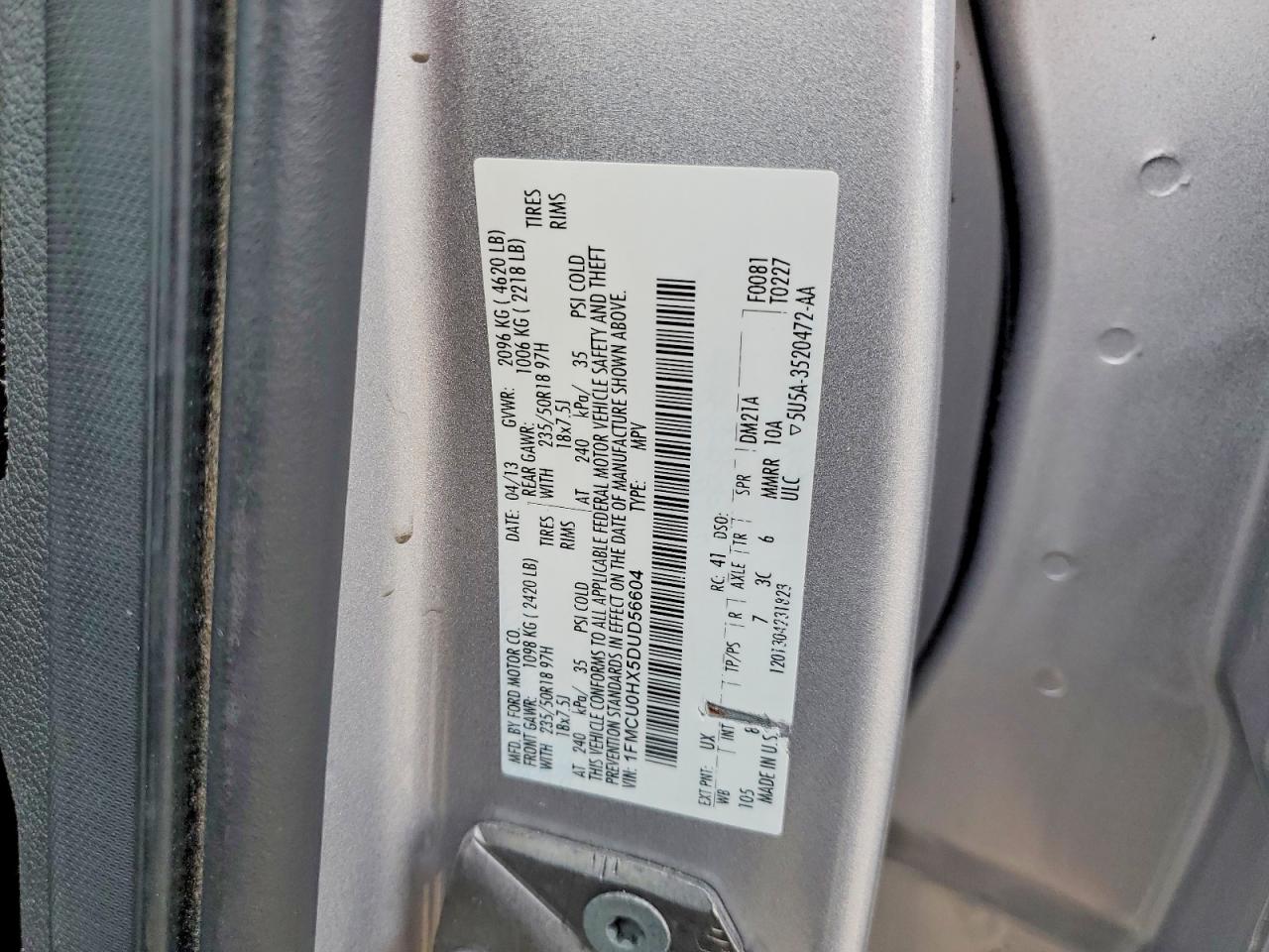 2013 FORD ESCAPE SEL photo 13