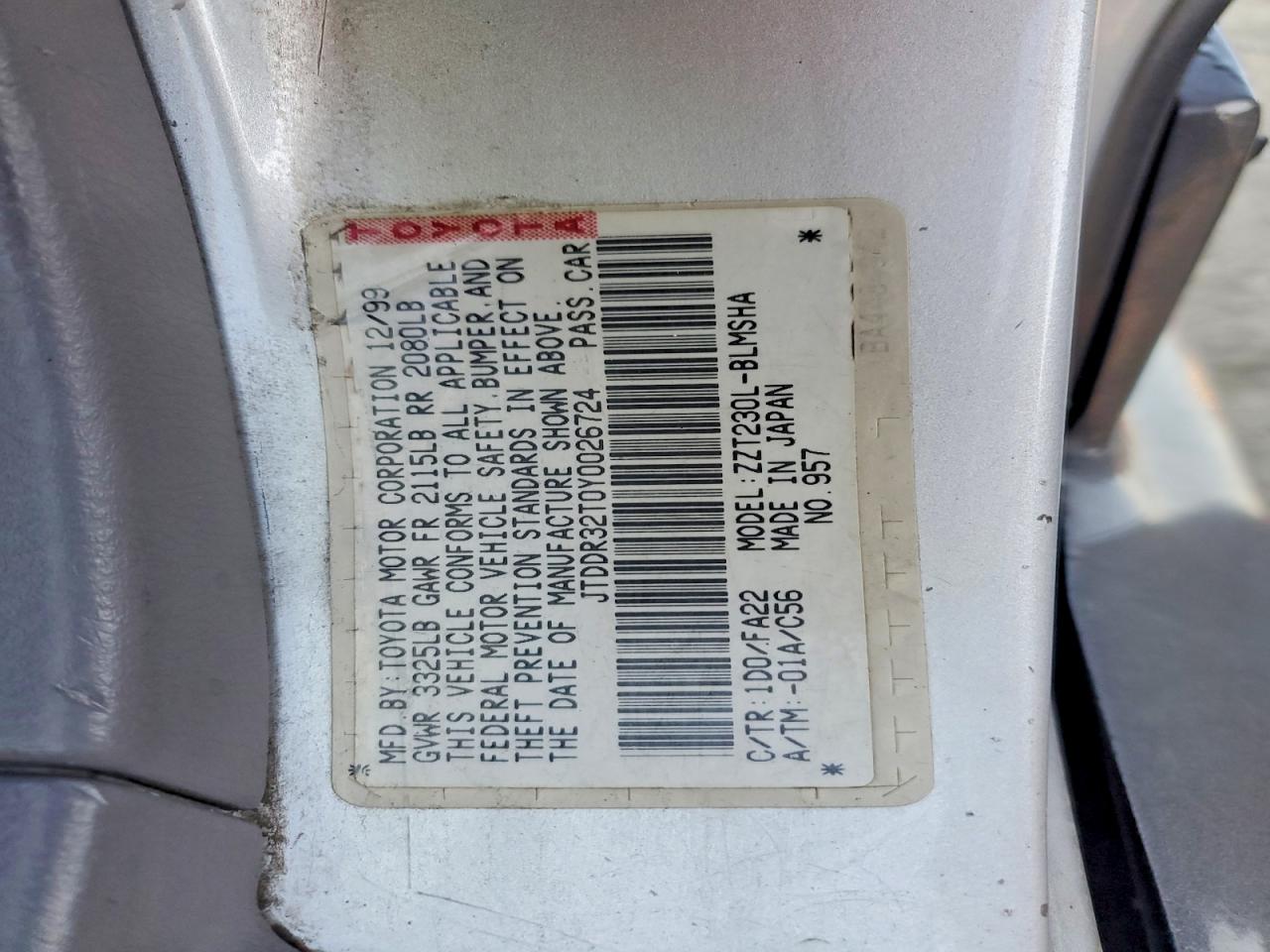 2000 TOYOTA CELICA GT photo 13
