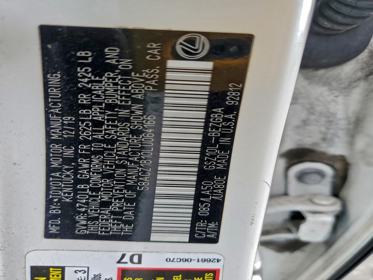 2020 LEXUS ES 350 BASE photo 12