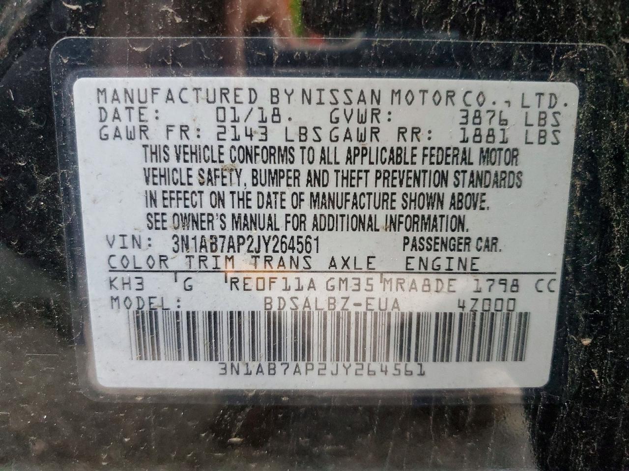 2018 NISSAN SENTRA S photo 12