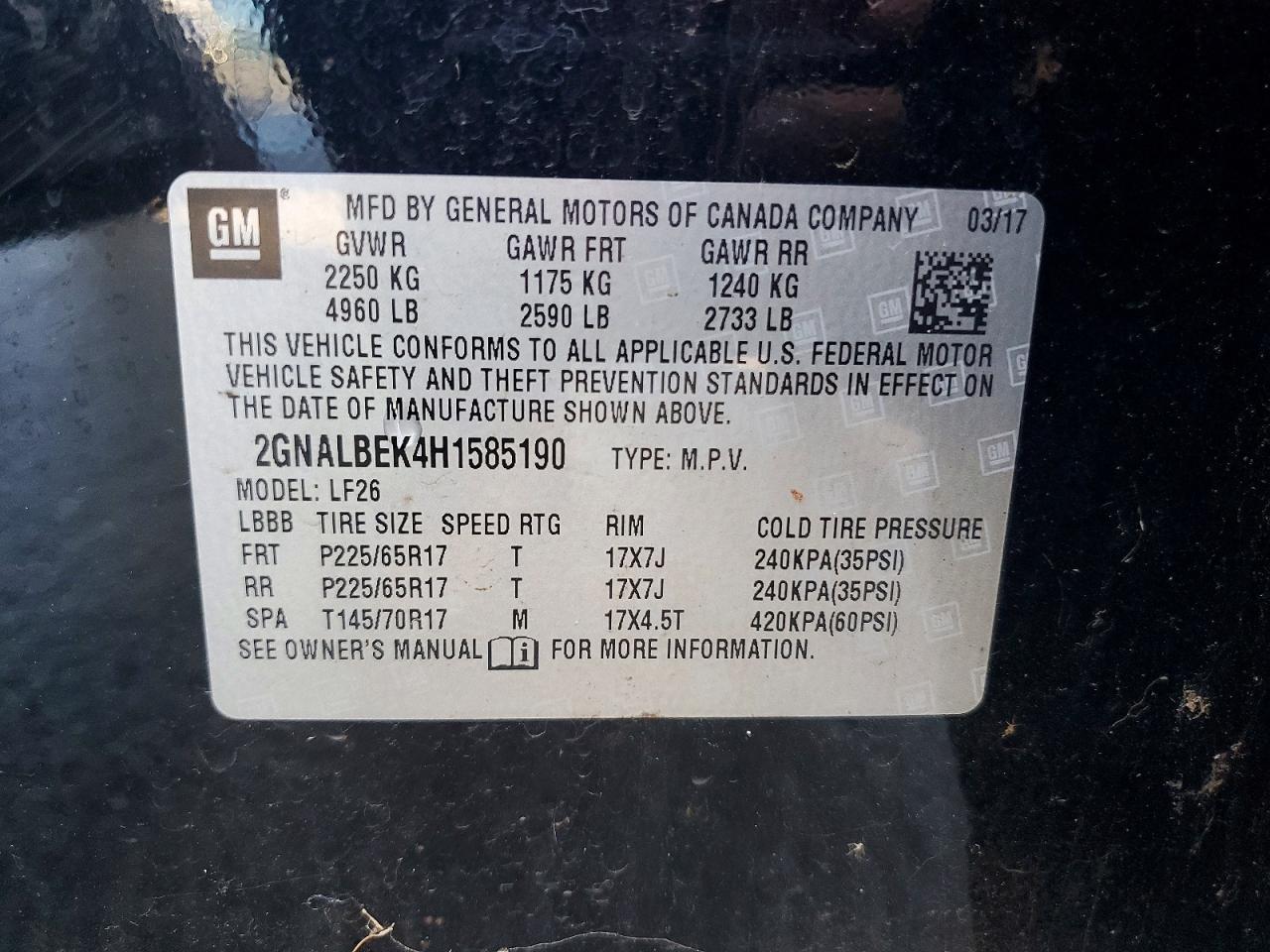 2017 CHEVROLET EQUINOX LS photo 12