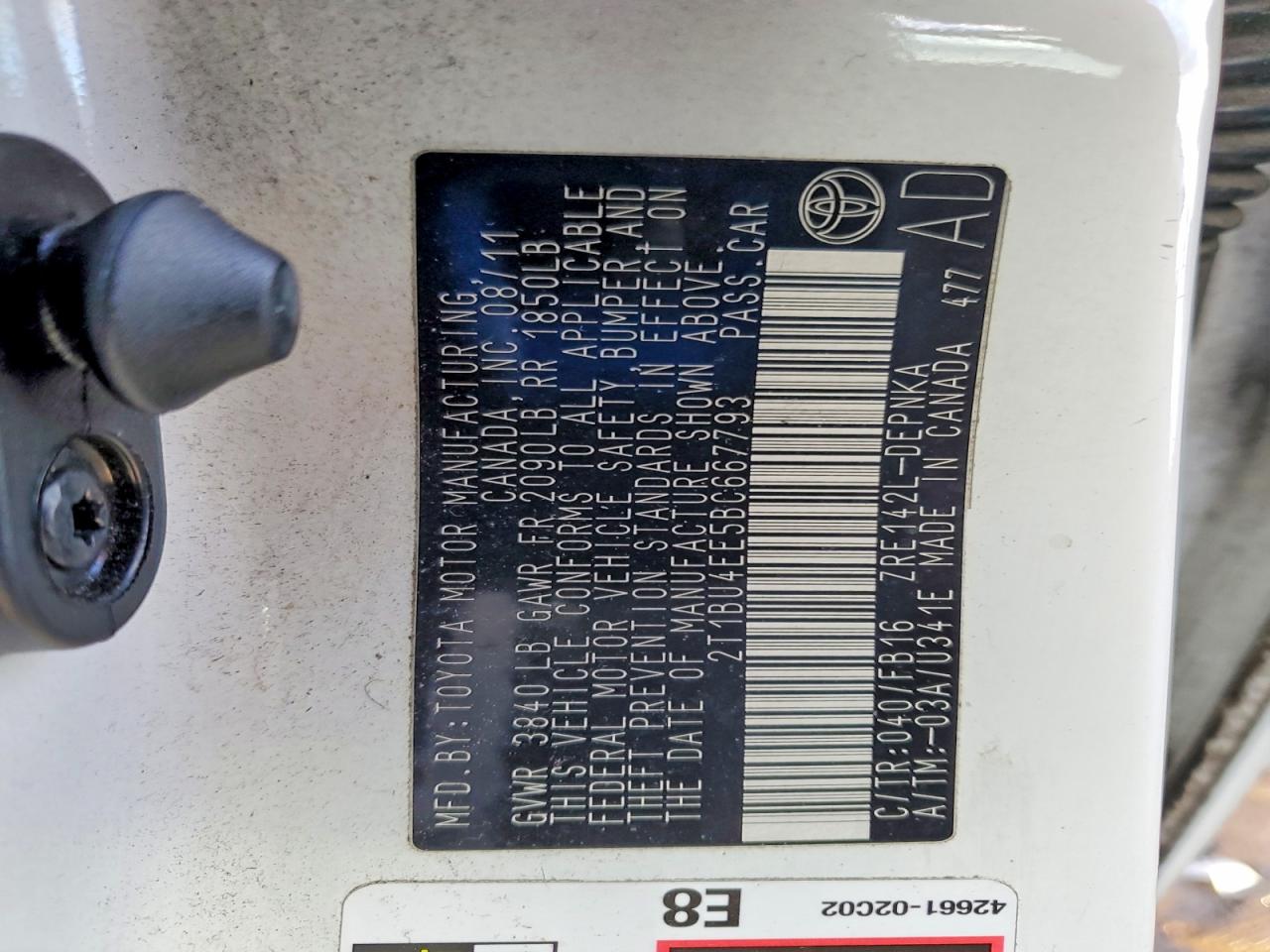 2011 TOYOTA COROLLA BASE photo 13