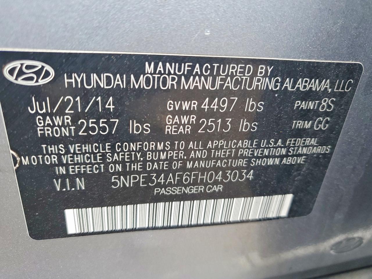 2015 HYUNDAI SONATA LIMITED photo 12