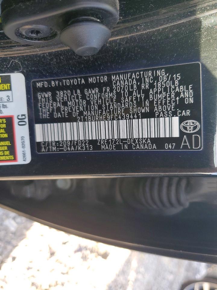 2015 TOYOTA COROLLA L photo 12