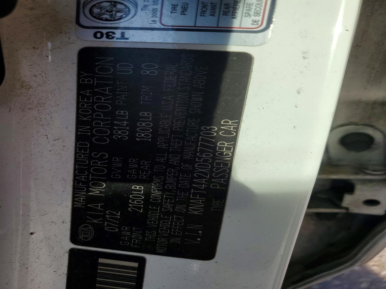 2013 KIA FORTE LX photo 12
