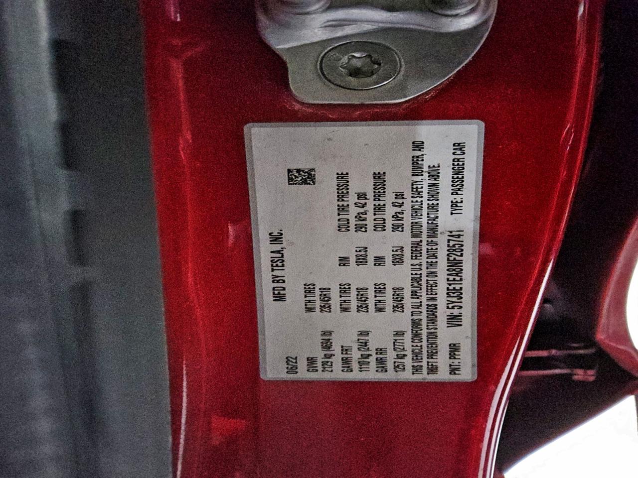 2022 TESLA MODEL 3 photo 13