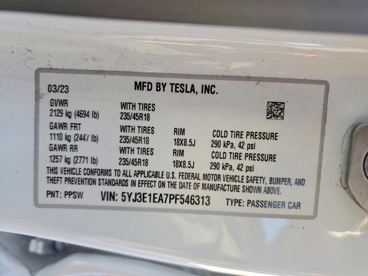 2023 TESLA MODEL 3 photo 12